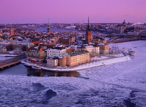 Stockholm v zimě